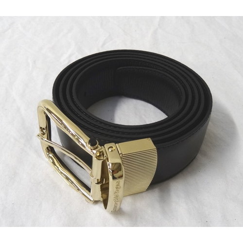 392 - ERMENEGILDO ZEGNA BLACK LEATHER BELT
with bag