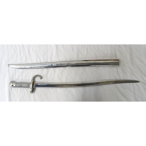 428 - FRENCH SWORD BAYONET
dated 1867 to the back edge, the hooked quillon marked S5111, with a polished s... 