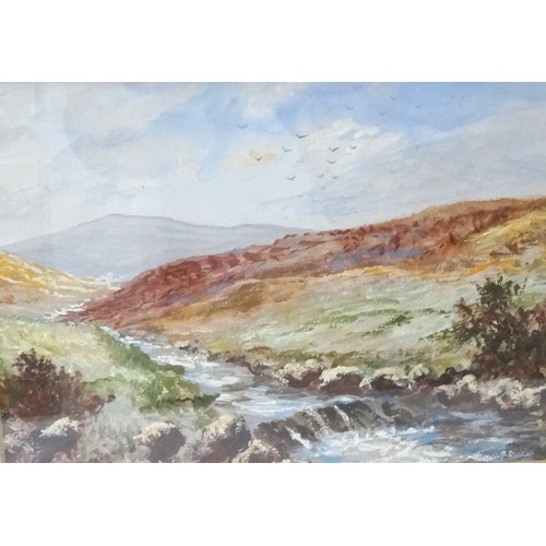 461 - O.H.DEACON
Dartmoor and companion picture of Dartmoor, gouache on paper, signed and label to verso, ... 