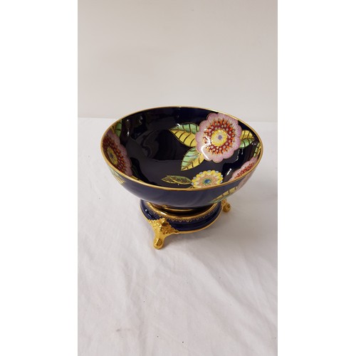 237 - CARLTON WARE CENTRE BOWL
decorated in the Melange pattern with a navy blue ground and gilt highlight... 