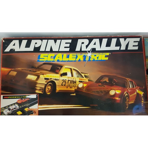 415 - SCALEXTRIC ALPINE RALLYE SET
comprising two race cars, track, barriers, power bank, hand controllers... 