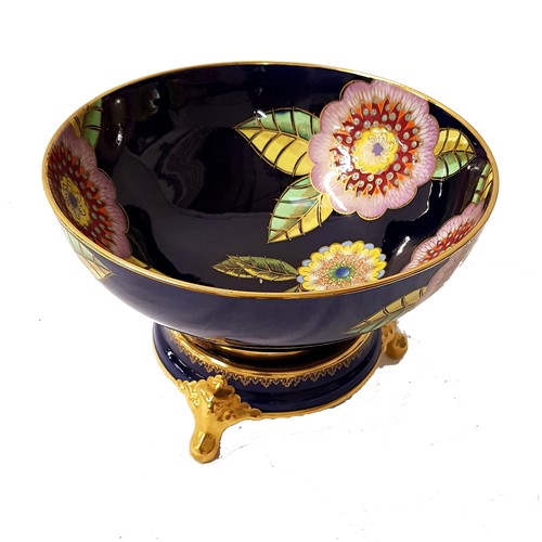 237 - CARLTON WARE CENTRE BOWL
decorated in the Melange pattern with a navy blue ground and gilt highlight... 