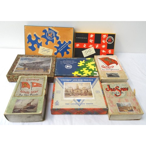 401 - SELECTION OF VINTAGE JIGSAWS
including Chad Valley Trooping The Colour, two Cunard White Star cruise... 