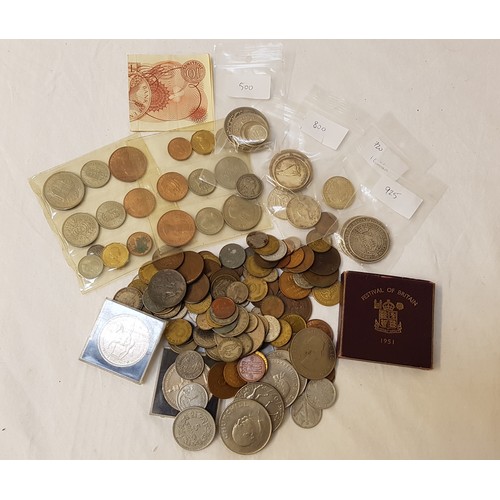 418 - SELECTION OF BRITISH AND WORLD SILVER AND OTHER COINS
the silver examples ranging from .500 - .925 s... 