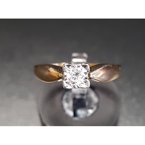 14 - DIAMOND SOLITAIRE RING
the illusion set round brilliant cut diamond approximately 0.12cts, on nine c... 