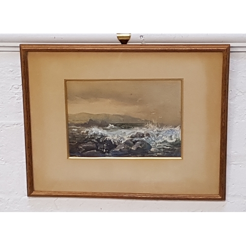 302 - J HUNTER
Rough Weather on the Shore, watercolour, signed, 17.5cm x 25cm