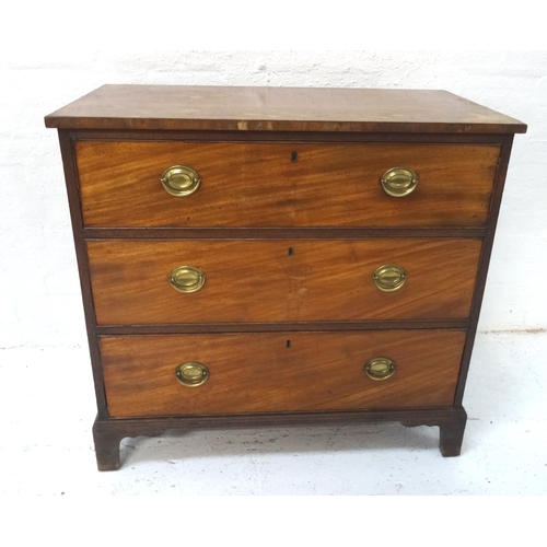 341 - 19th CENTURY MAHOGANY CHEST OF DRAWERS
with rectangular moulded top above three long graduated and c... 