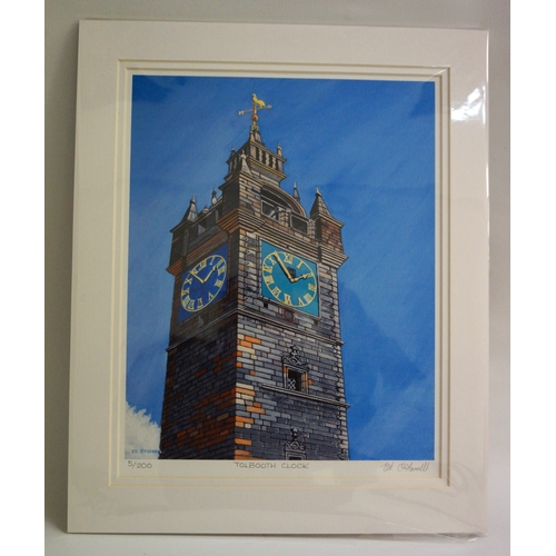 295 - ED O'FARRELL
Tolbooth Clock, limited edition print, signed and numbered 5/200, 37cm x 29cm