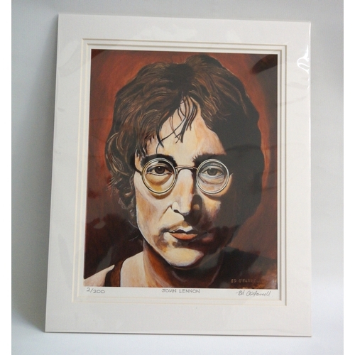 306 - ED O'FARRELL
John Lennon, limited edition print, signed and numbered 2/200, 37cm x 29cm