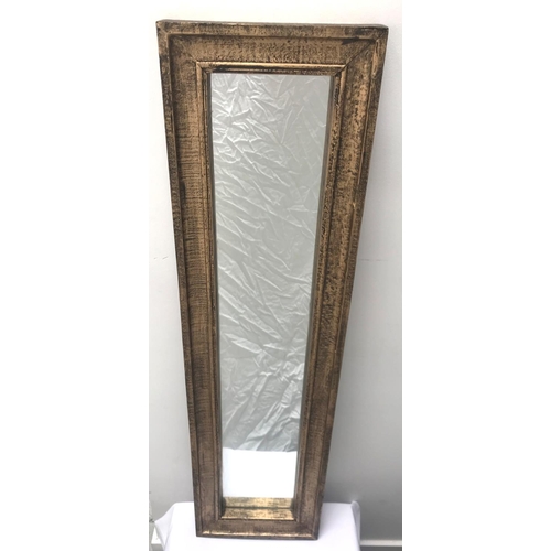414 - NARROW OBLONG WALL MIRROR
with a gilt wood frame, 121cm high