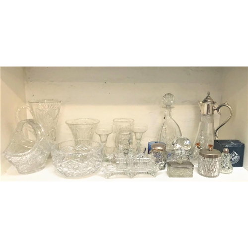 125 - LARGE SELECTION OF CRYSTAL AND OTHER GLASSWARE
including decanters; vases; a large jug; a sugar bowl... 