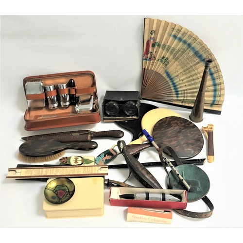 172 - SELECTION OF COLLECTABLES
including a vintage cased gentleman's grooming and toilet set; various dre... 