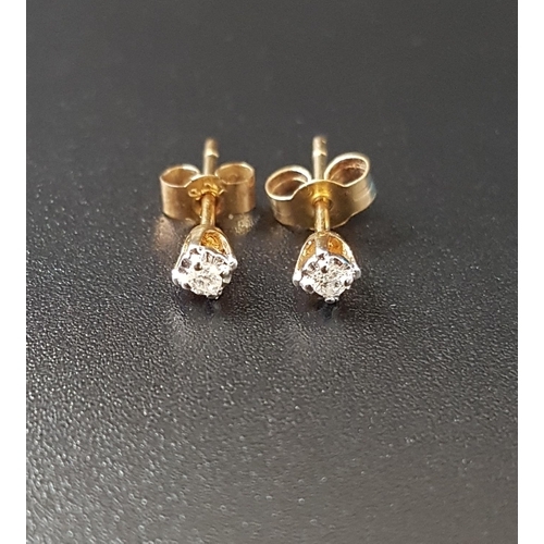 84 - PAIR OF DIAMOND STUD EARRINGS
the illusion set diamonds in unmarked gold, with nine carat gold butte... 