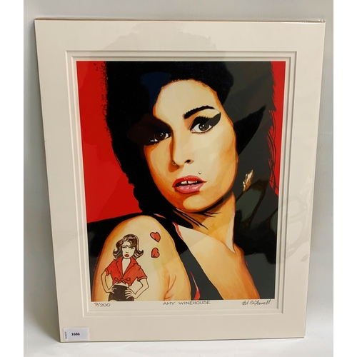 70 - ED O'FARRELL
Amy Winehouse, print, signed and numbered 9/200, 37cm x 28.5cm