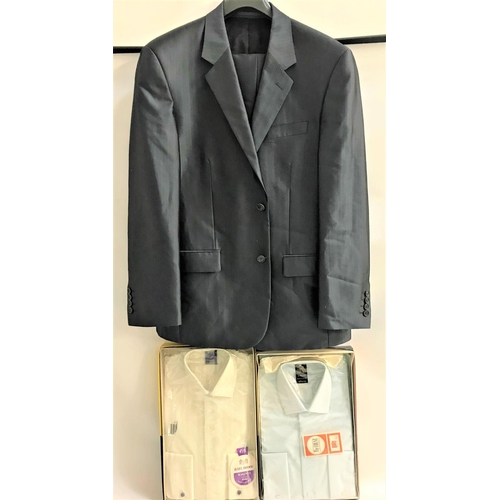 249 - GENTLEMAN'S HERRINGBONE TWO PIECE SUIT
by Lloyd Attree & Smith, with black Paisley lining; together ... 