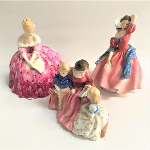 149 - THREE ROYAL DOULTON FIGURINES
comprising May Time HN2113, 17.5cm high; Victoria HN2471, 17.5cm high;... 