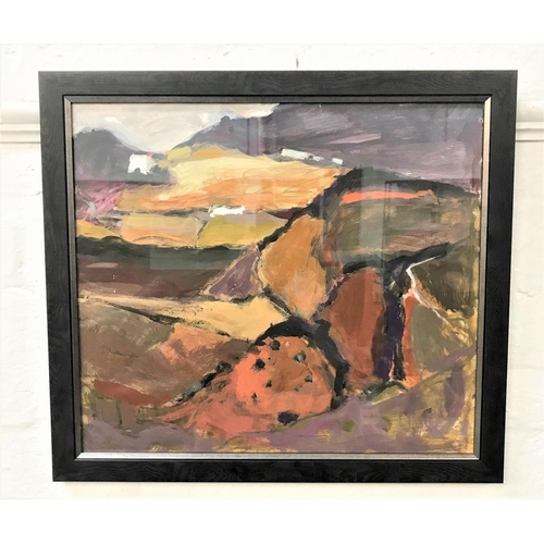 351 - SHEILA MACMILLAN DA PAI (SCOTTISH 1928-2018)
Fields from Ganlin, oil on card, label and inscribed to... 