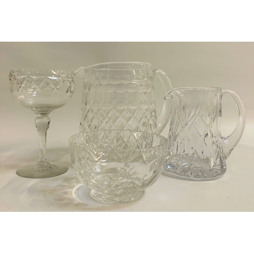 143 - SELECTION OF CRYSTAL AND OTHER GLASSWARE
including two Stuart crystal and a Webb Corbett water jug, ... 