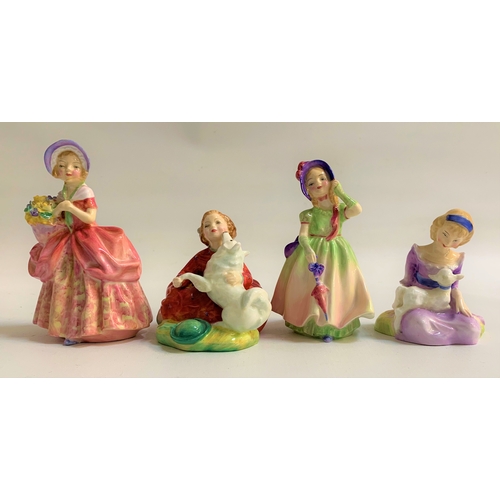 147 - FOUR ROYAL DOULTON FIGURINES
comprising Cissie HN1809, 13cm high; Babie HN1679, 12cm high; Home Agai... 