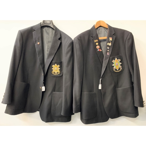 271 - TWO GENTLEMAN'S BLACK BLAZERS
both with Glasgow Highlanders buttons and woven breast badge, both siz... 