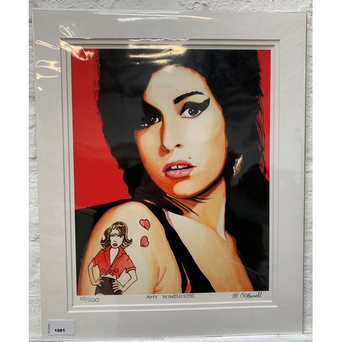 326 - ED O'FARRELL
Amy Winehouse, print, signed and numbered 10/200, 37cm x 29cm