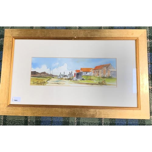 336 - AMANDA HORTON
Achiltibuie Ross shire, watercolour, signed and signed and dated 2003 to verso, 12.5cm... 