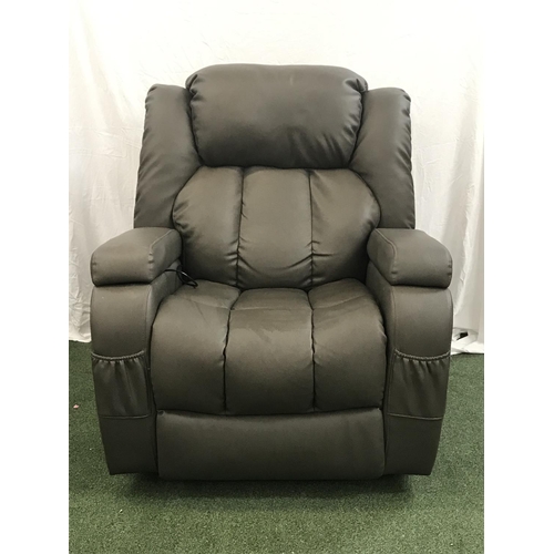 378 - LEATHER RECLINING ARMCHAIR
with power heat and massage function, the lift up arm rests with storage ... 