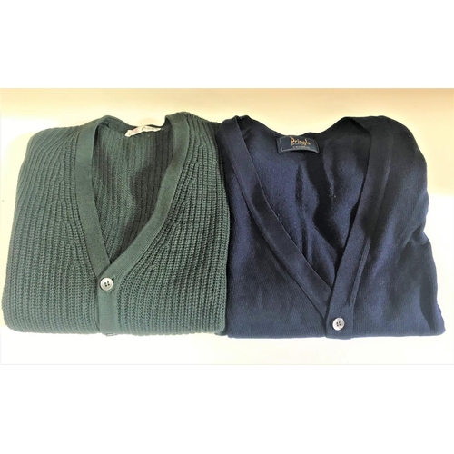 252 - TWO GENTLEMEN'S PRINGLE OF SCOTLAND CARDIGANS
comprising a Cashmere navy blue V neck cardigan; and a... 