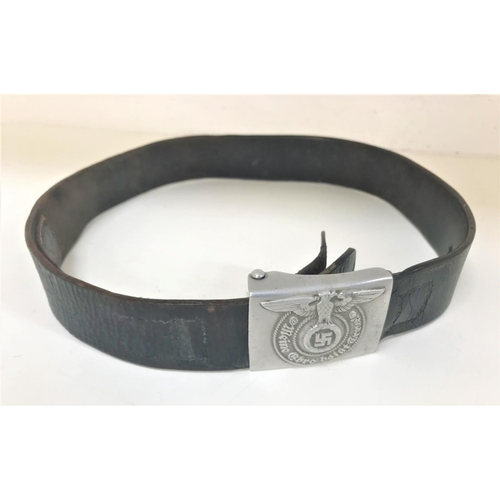 291 - GERMAN SS BELT
with an aluminium buckle with embossed eagle and swastika and the words Meine Ehre he... 