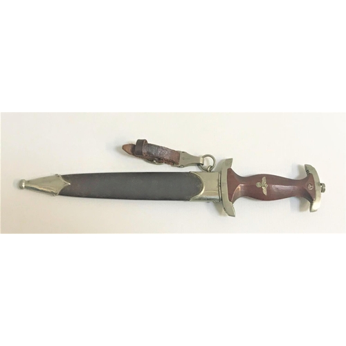 289 - GERMAN THIRD REICH DRESS DAGGER
with brown hardwood handle inset with eagle and enamel SA, the blade... 