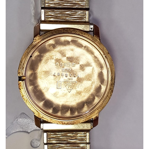 50 - GENTLEMEN'S 1970s OMEGA DE VILLE NINE CARAT GOLD CASED WRISTWATCH
the champagne dial with baton five... 