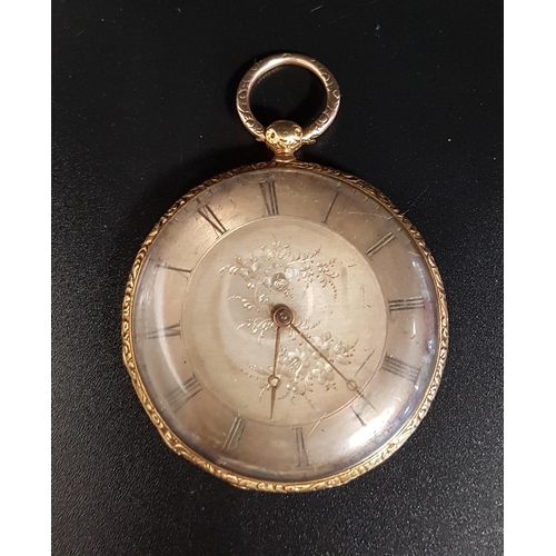 78 - GOLD CASED POCKET WATCH
of slim design, testing as high carat gold, the silvered dial with engraved ... 