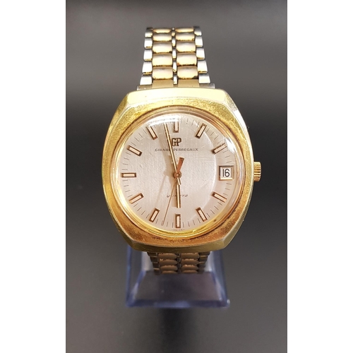 115 - 1970s GIRARD PERREGAUX GENTLEMEN'S WRISTWATCH
the gilt dial with baton five minute markers and date ... 