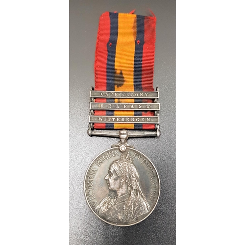 313 - QUEEN VICTORIA SOUTH AFRICA CAMPAIGN MEDAL
named to 7030 Tpr: A.McCombie. Brabant's Horse, with thre... 