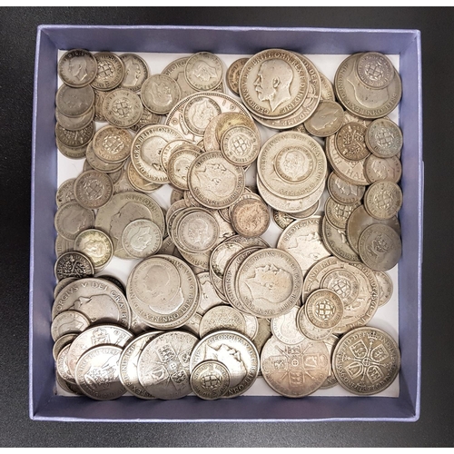 318 - SELECTION OF BRITISH SILVER COINS FROM 1920 - 1946
various denominations including Crown, Florin and... 