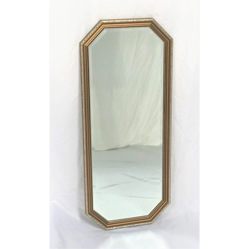 490 - GILTWOOD WALL MIRROR
with a bevelled plate, 96.5cm high