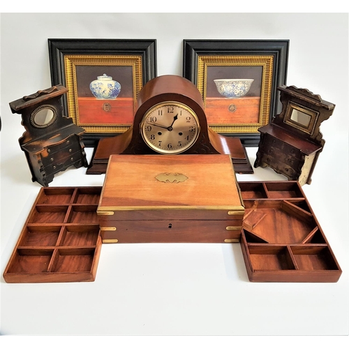 200 - MIXED LOT OF COLLECTABLES
including a teak and brass bound jewellery box, mahogany cased eight day m... 