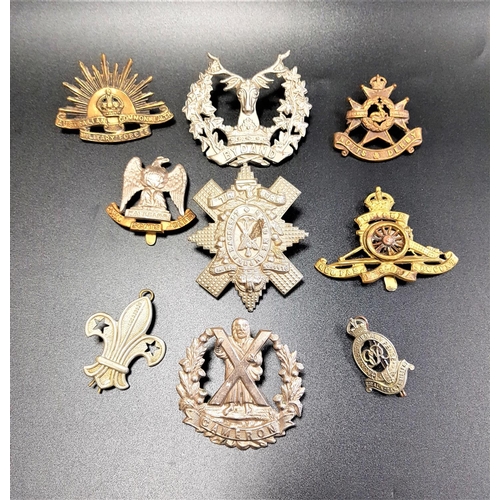 273 - SELECTION OF MILITARY BADGES
including the Gordon Highlanders, Royal Scots Greys, Notts & Derby Sher... 