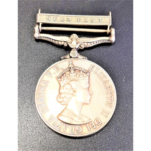 299 - QUEEN ELIZABETH II GENERAL SERVICE MEDAL
with Near East bar, named to 23181738 Pte. J. Stirling. A &... 