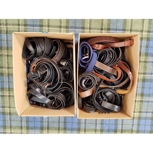 24 - TWO BOXES OF LADIES AND GENTS BELTS