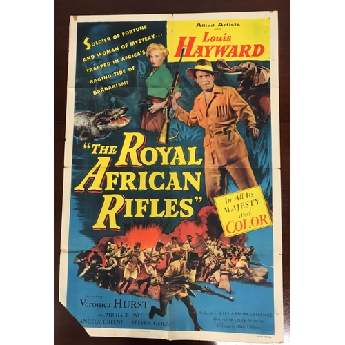 380 - FOUR 1950s US ONE SHEET MOVIE POSTERS
comprising 'The Royal African Rifles' (1953); 'Night Freight' ... 