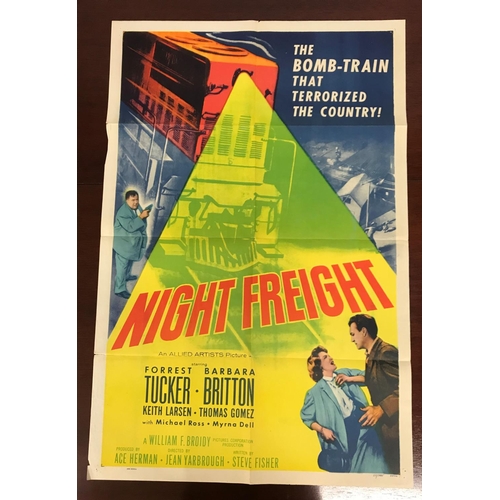 380 - FOUR 1950s US ONE SHEET MOVIE POSTERS
comprising 'The Royal African Rifles' (1953); 'Night Freight' ... 