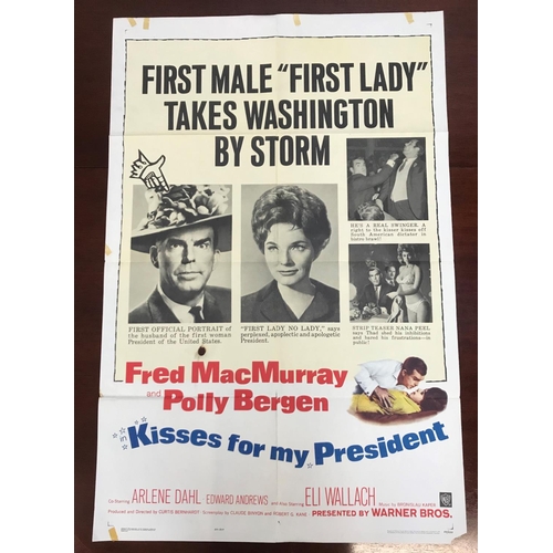 381 - ELEVEN 1960s US ONE SHEET MOVIE POSTERS
comprising 'Kisses for my President' (1964); 'Nevada Smith' ... 