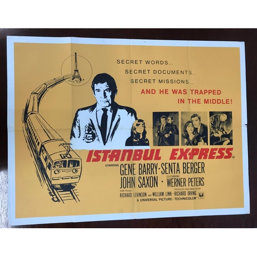 383 - NINE 1960s BRITISH QUAD FILM POSTERS
comprising 'Istranbul Express' (1968); 'Hot Millions' (1968); D... 