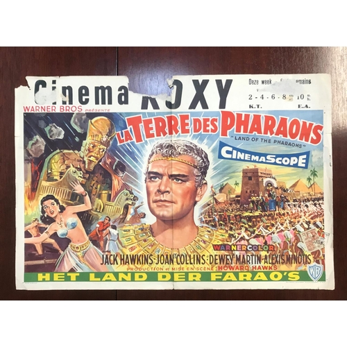 394 - EIGHT BELGIAN FILM POSTERS
comprising 'La Terre des Pharaons' (1955);  'Fumee Blonde' (1957); Ik en ... 