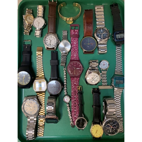 63 - SELECTION OF LADIES AND GENETLEMEN'S WRISTWATCHES
including Ellesse, Jasper Conran, Tissot, Swatch, ... 