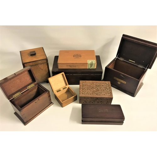 355 - SELECTION OF WOODEN BOXES
comprising a mahogany Gecophone BBC receiver box, marked to the interior '... 