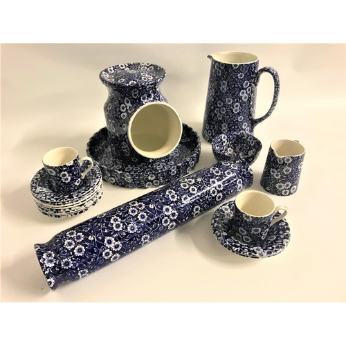 242 - BURLEIGH CALICO KITCHEN COFFEE SET
comprising nine coffee cans, ten saucers, sugar bowl, cream jug, ... 