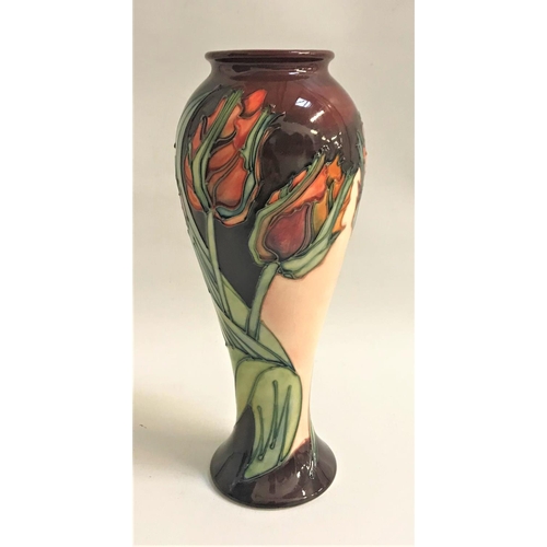 267 - MOORCROFT RED TULIP VASE
of waisted form, 27cm high