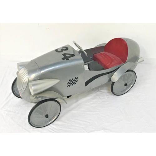 452 - BAGHERA VINTAGE STYLE PEDAL CAR
styled as a race car, with faux spoke wheels, faux red leather seat ... 